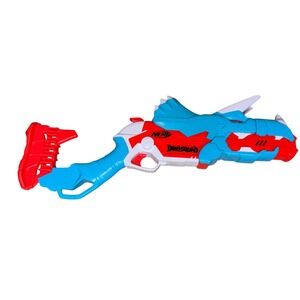 Nerf DinoSquad Tricera-blast Dinosaur Dart Blaster Blue Red F0803 Hammer Action